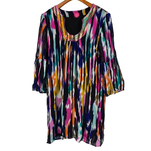 Trina Turk x INC Womens Shift Sequin Scoop Neck Mini Dress Size L NWOT 7672 - Picture 2 of 11